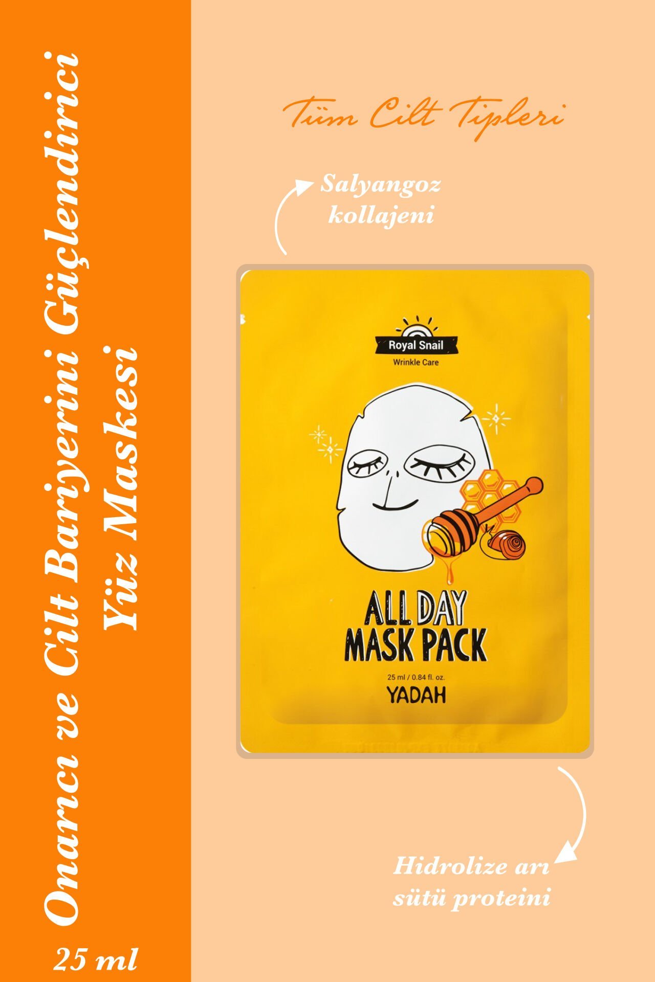 Bal ve Arı Sütlü Kağıt Maske - Kırışıklık Karşıtı Bakım