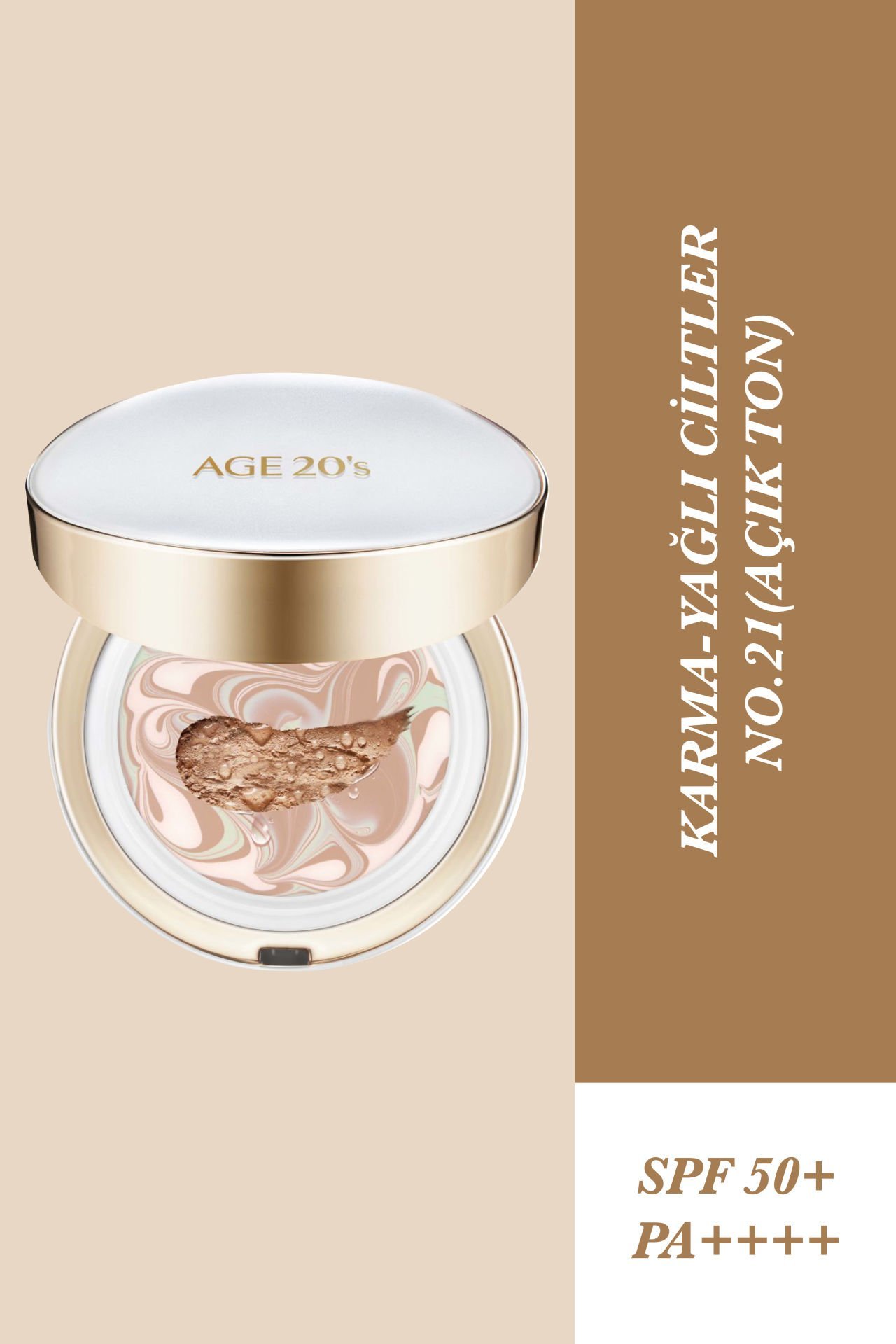 AGE 20'S Uzun Süre Kalıcı ve Sebum Dengeleyici Kompakt Fondöten (No.21) - Açık Ten